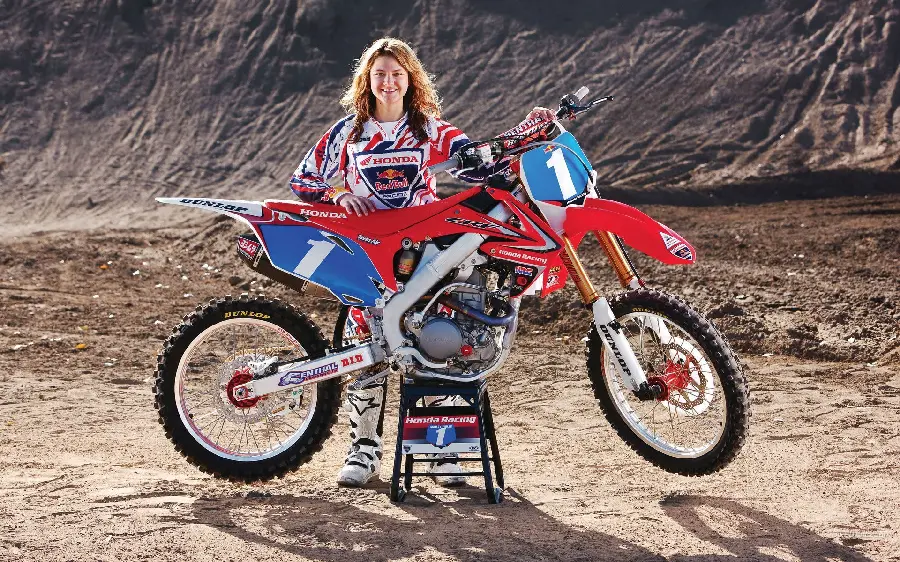 Photo of a girl with a motorcycle in 8K quality