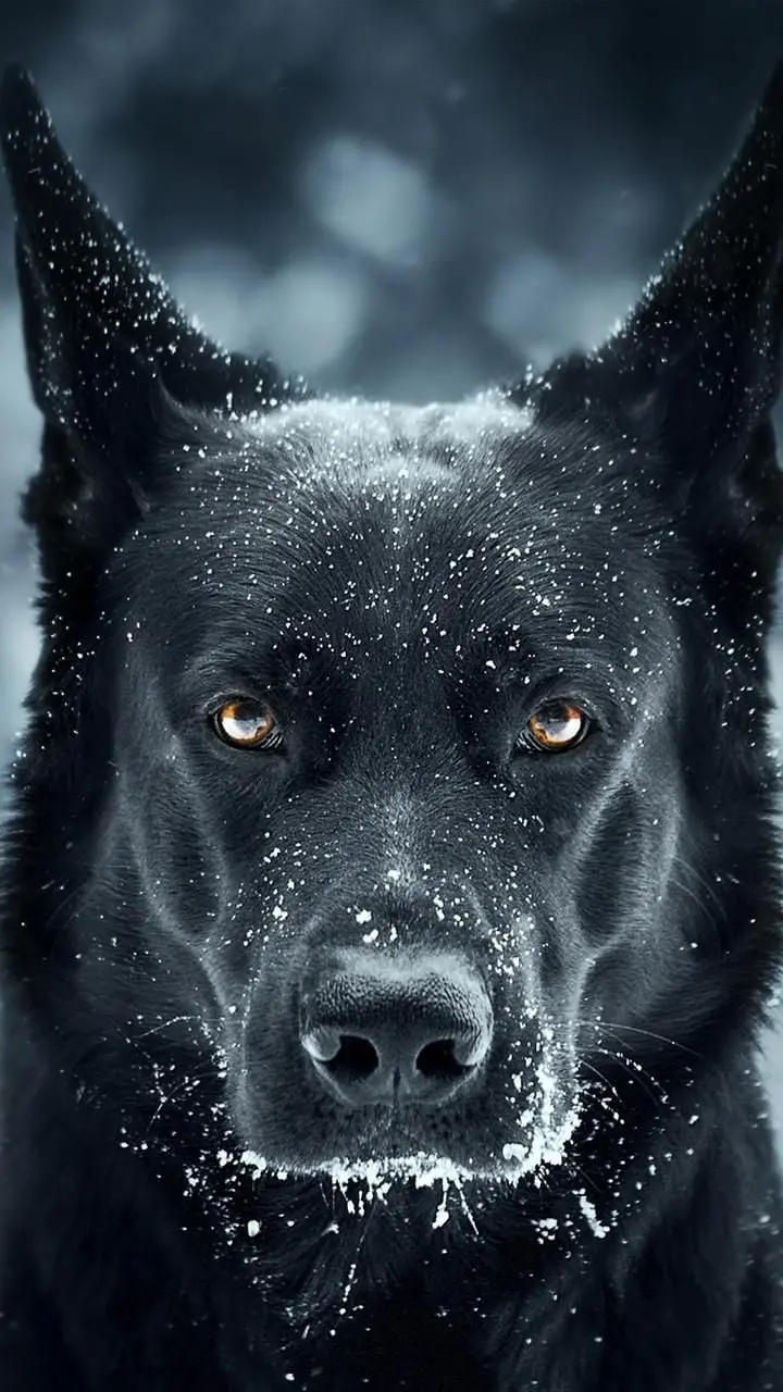 Magnificent poster of a black Belgian Shepherd dog ready to print 1402