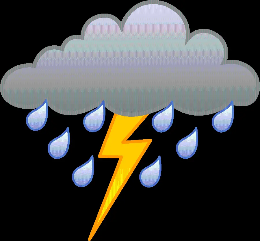 Cartoon Cloud PNG with Lightning
