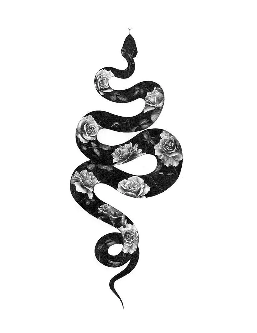 Snake Tattoo Photo with Beautiful Shapes