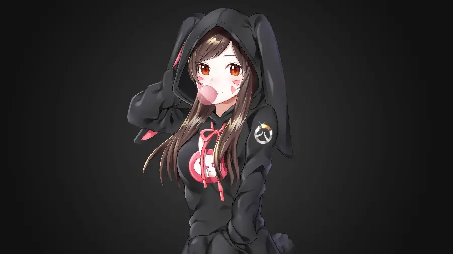 Profile photo of a charming and smart anime girl with a black rabbit hoodie