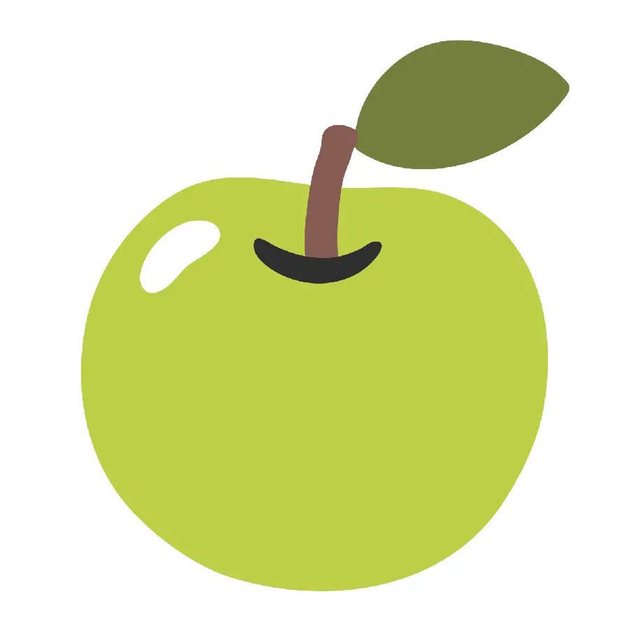 Green apple emoji in PNG format