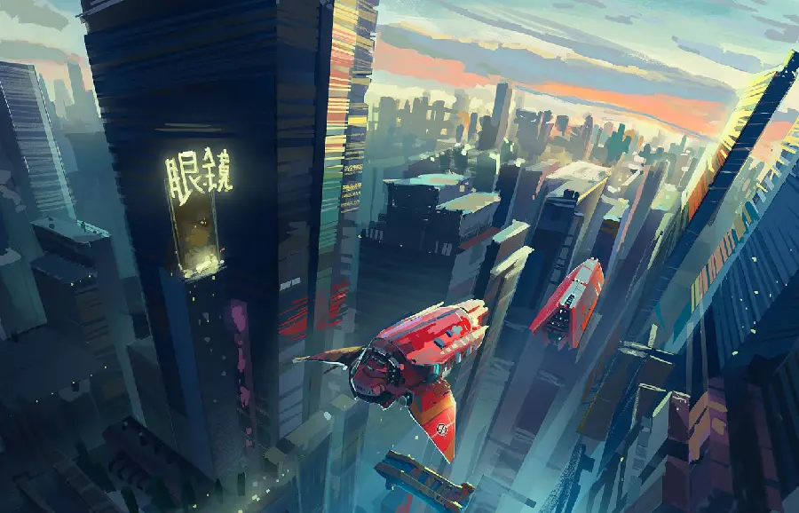 Awesome Fantasy Picture of Red Rockets Flying in China