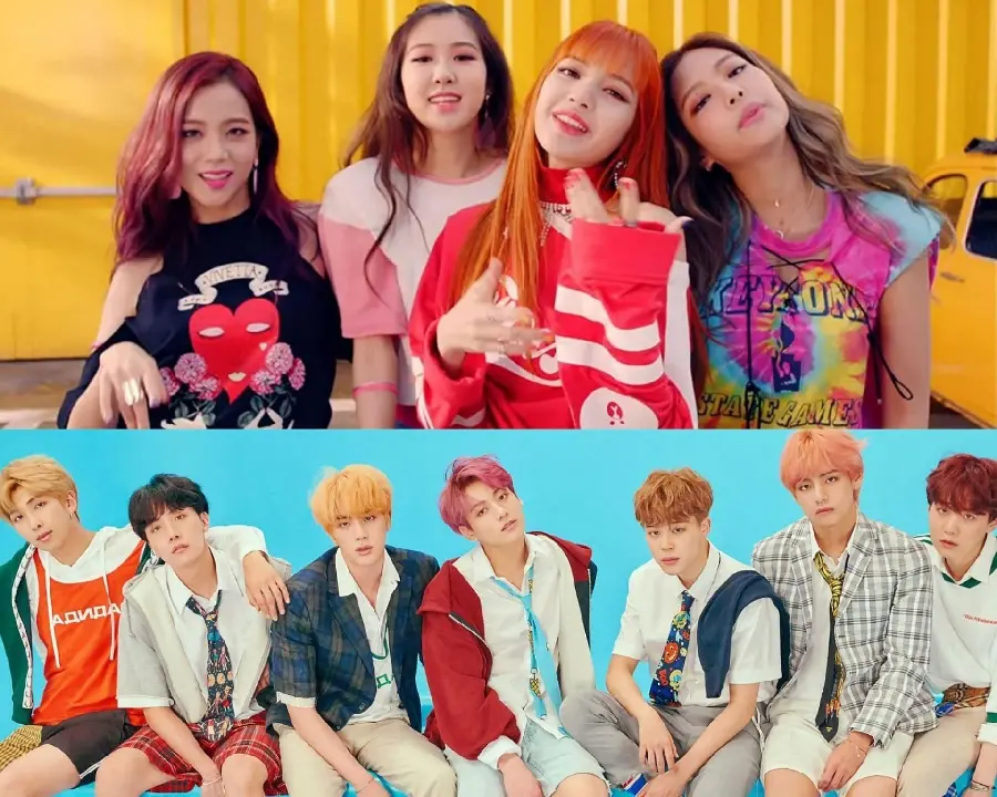 Background photos and backgrounds of the K-pop group Blackpink and BTS in love