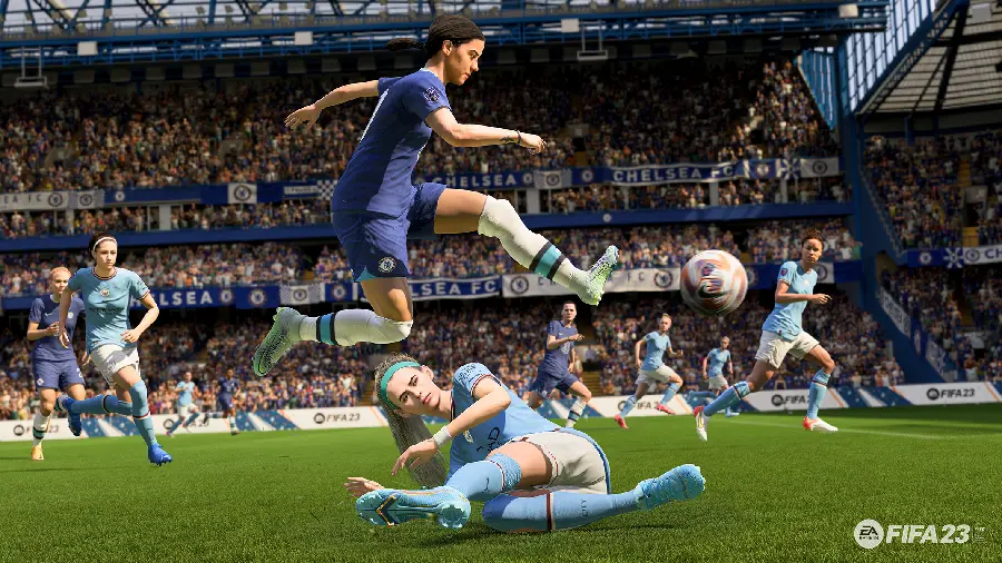 Sam Kerr's spectacular game image in the FIFA 23 women's football play game