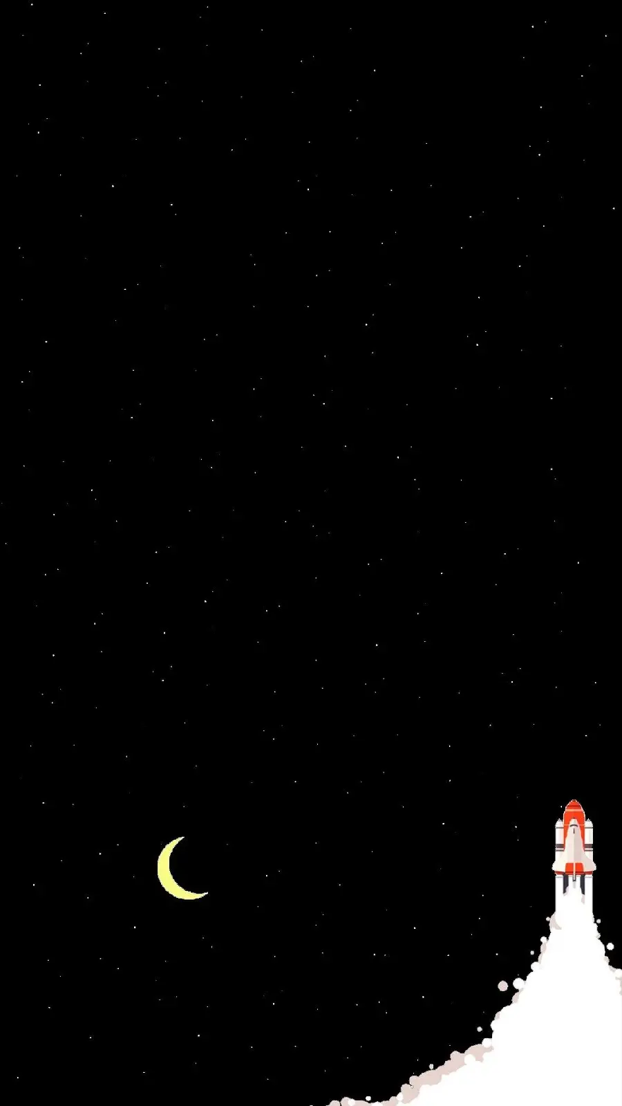 Attractive and spectacular image of a rocket with the moon next to it for your phone