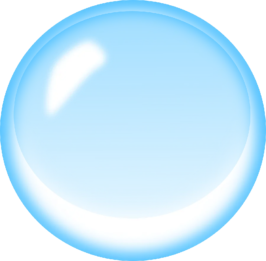 Photo of a large blue bubble cut out