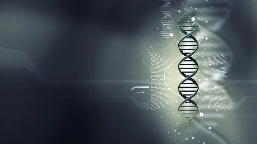 Beautiful DNA graphic wallpaper for computer science enthusiasts