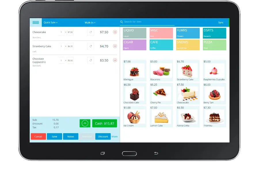 PNG photo of ordering food on a smart tablet without a background