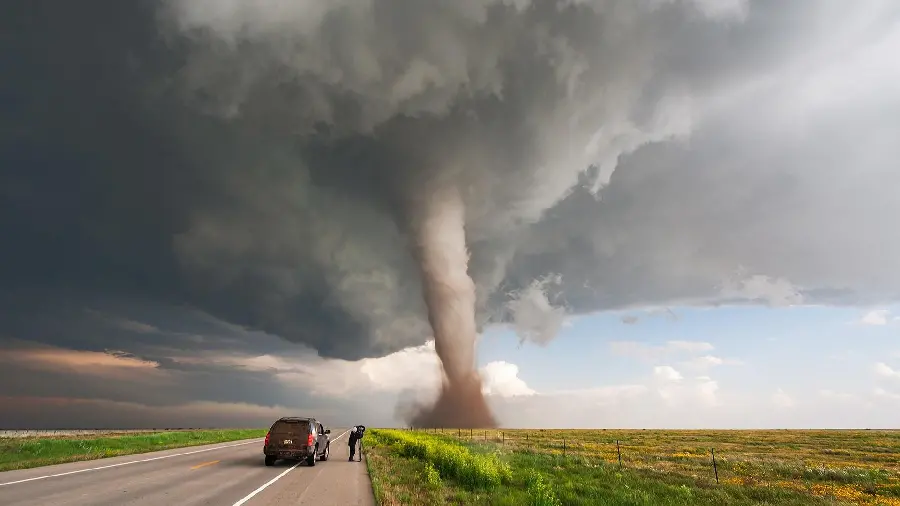 Interesting photo of a tornado in the distance 2023