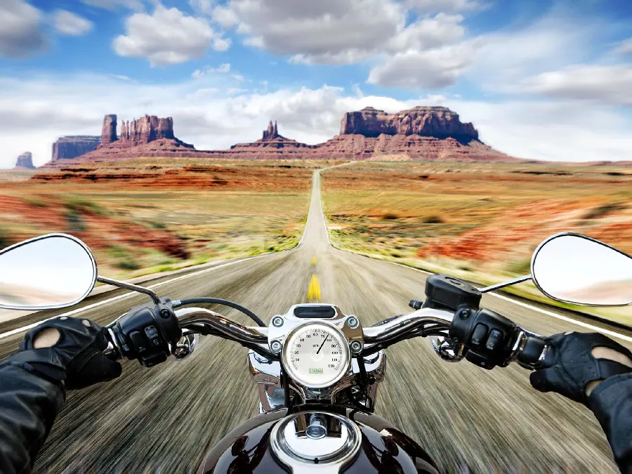 Photo of motorcycle riding on the road in Mexico