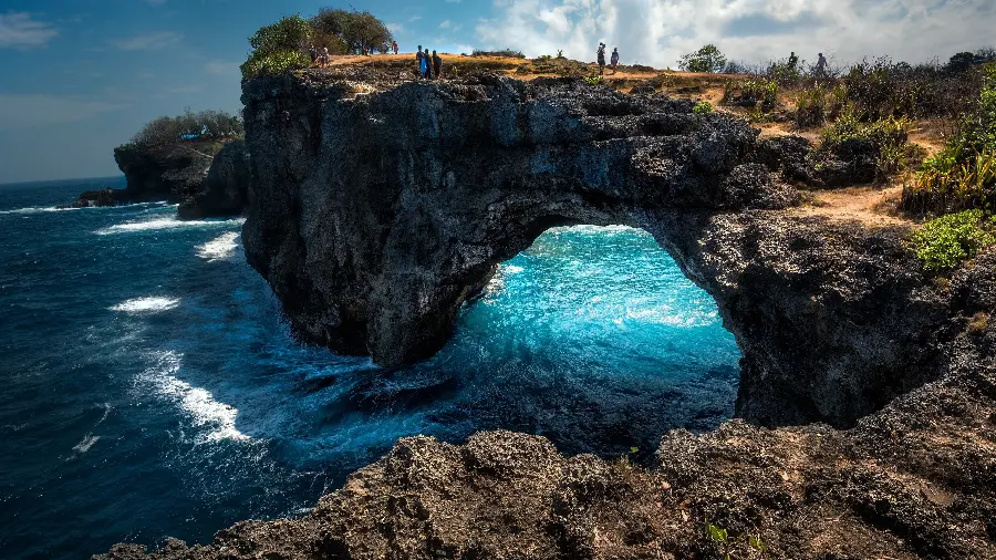 Beautiful image of one of the most interesting rock landscapes in the world on the blue sea