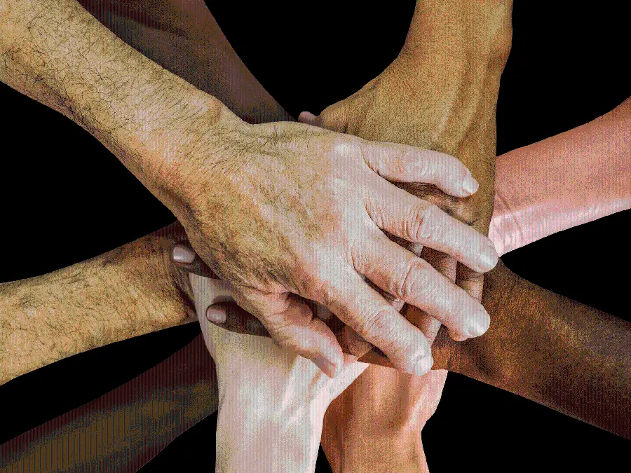 Image of peace and respect for human rights with every race, culture and skin color