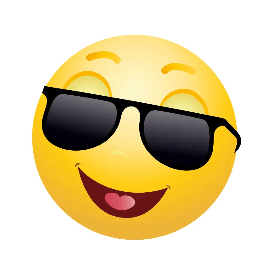 Yellow happy sunglasses emoji png