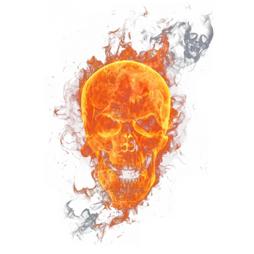 Free burning skull image suitable for Photoshop