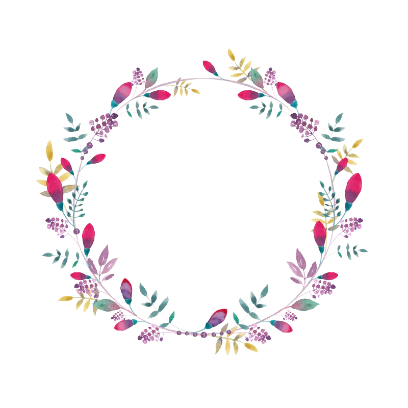 Download circle photo of beautiful flowers painting in 4k quality
