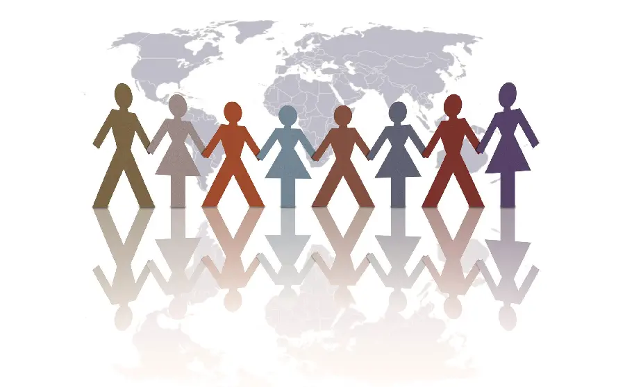 Interesting photo of puppets holding hands with the theme of human rights