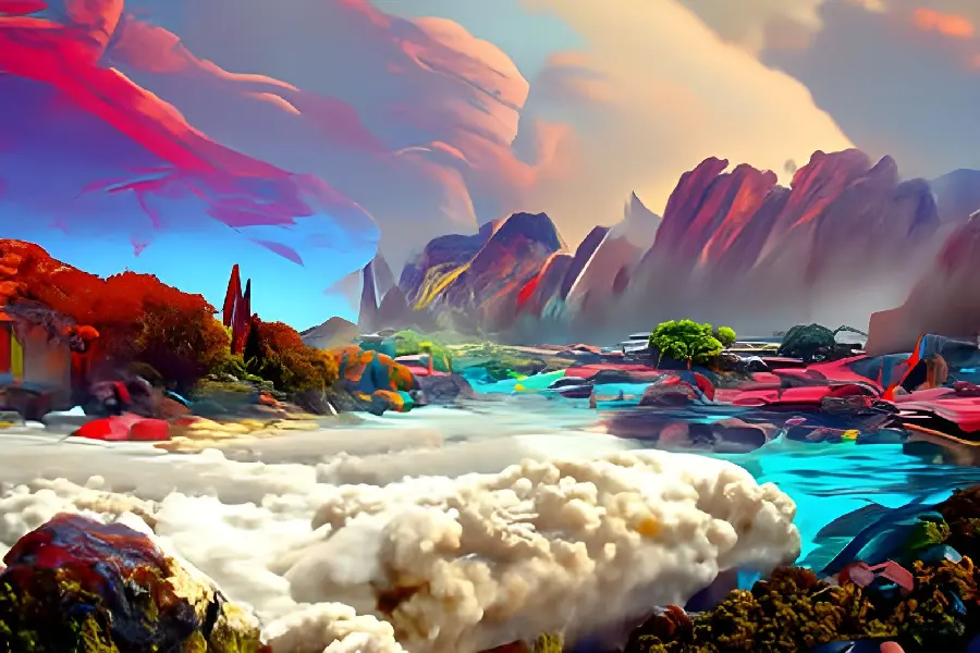 Painting Amazing AI Artificial Intelligence of Nature with a Happy and Beautiful Color Aura 