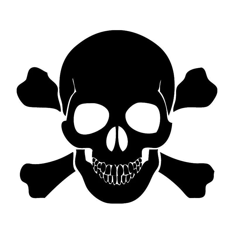 Pirate logo vector with scary black skull design
