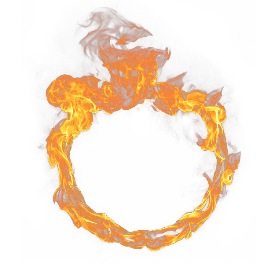 Circular fiery ring photo for video and photo editing in png format