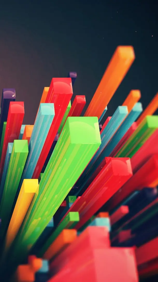 Colorful 3D Column Samsung A13 Wallpaper