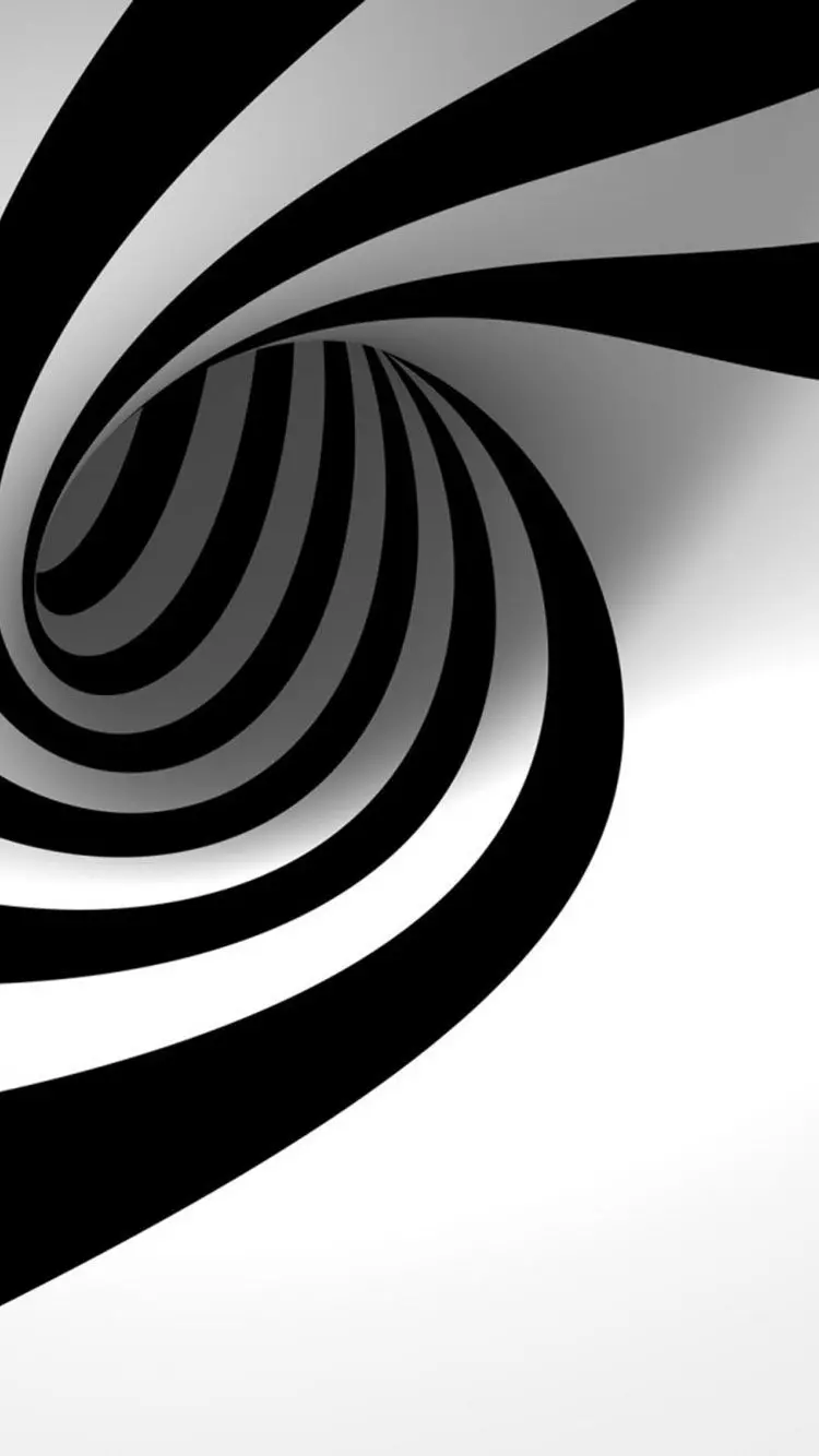 3D wallpaper of the phone with an attractive black and white theme