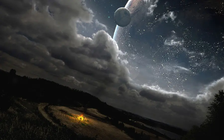 The most beautiful science fiction profile of the starry sky
