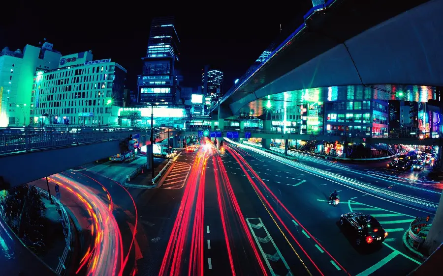 Exciting 8k photo of the city at night for template design Site