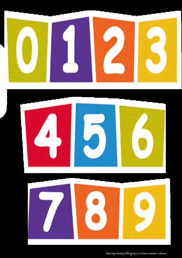 Colorful and high quality math numbers