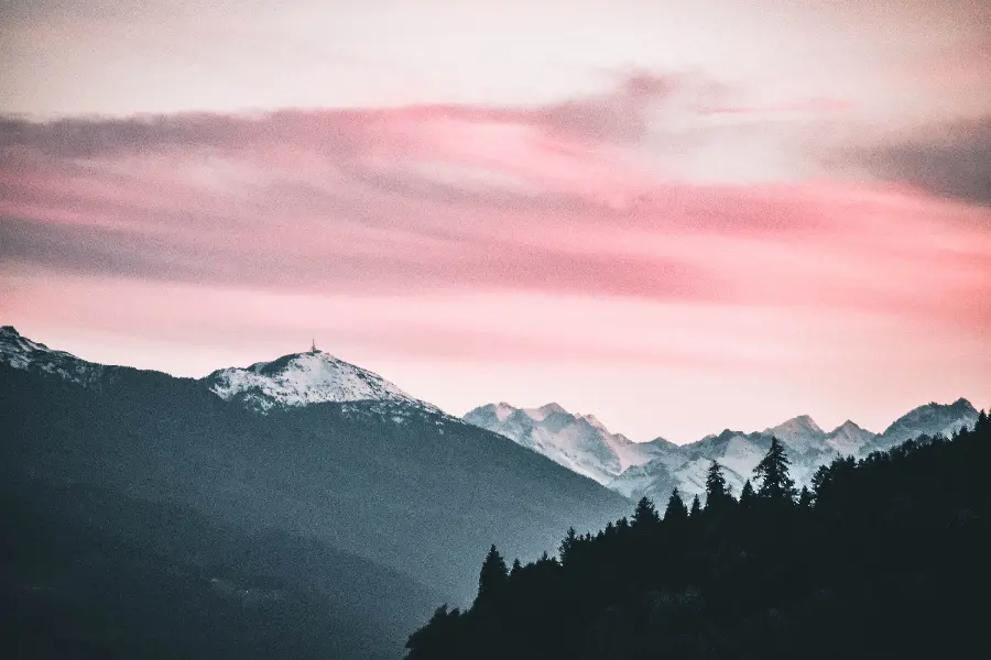 New 8K Pink Mountain Desktop Wallpaper