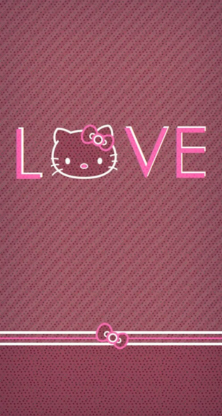 Romantic Pink Background with the Theme of LOVE Hello Kitty 