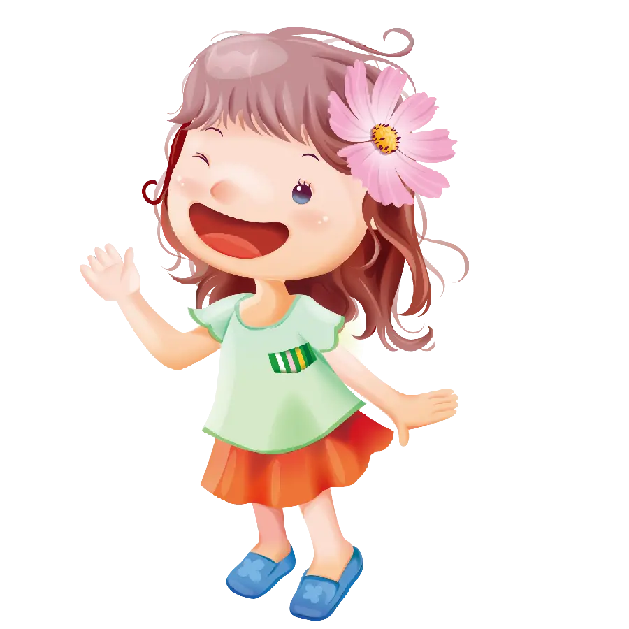 Happy little girl waving hand image free teleported 