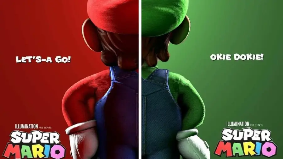 Green and Red Half-Halved Wallpaper from the Popular Super Mario Bros. Cartoon