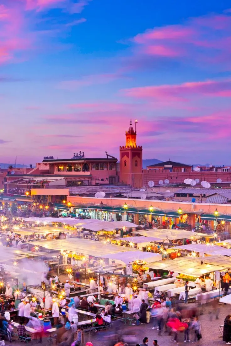 Gorgeous photo and Electricity from the markets of Morocco from above