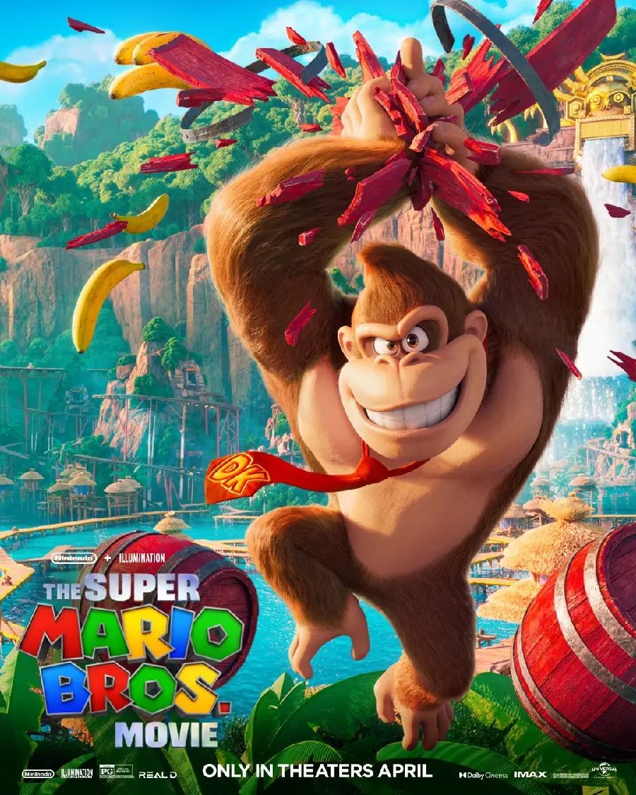 Super Mario Bros The Movie Poster with Brown Gorilla