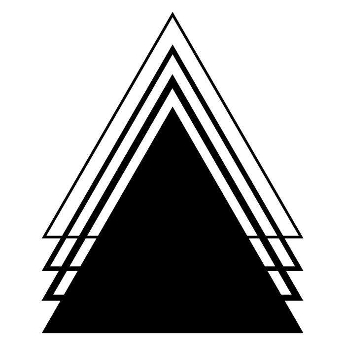 3D teleported image of repeating black triangle