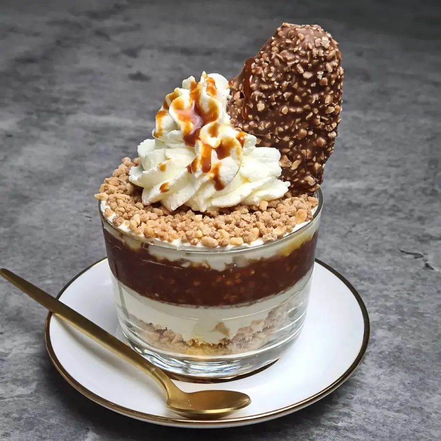 Full HD image of dessert Glass Multi-layered with a delicious and heavenly taste of chocolate