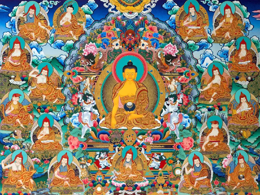 Antique Buddhist Paintings in Tibetan Temples in Full HD Quality