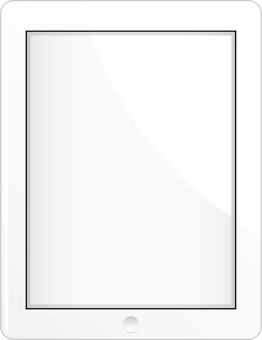 The most attractive blank tablet screen vector in white