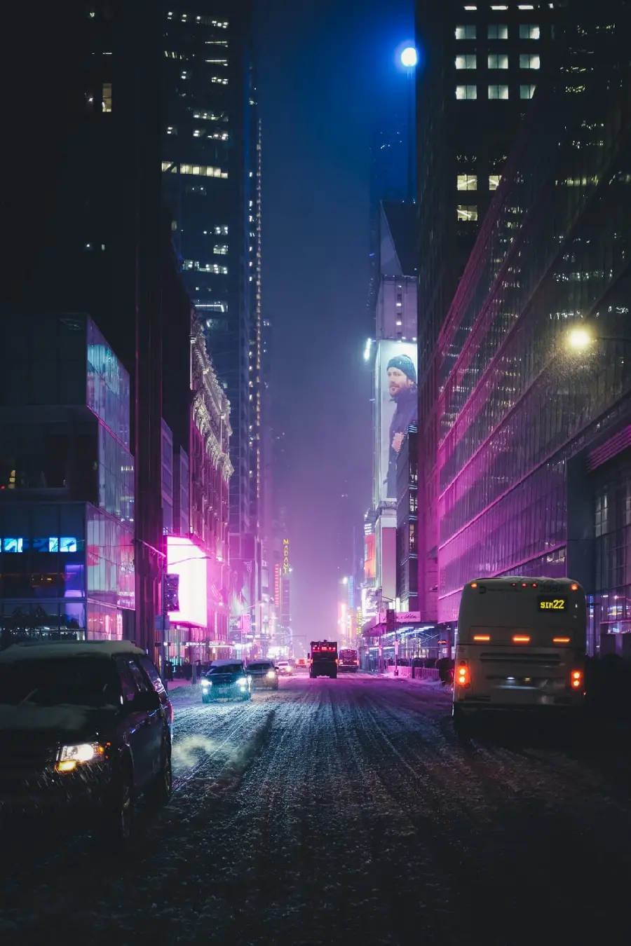 Most Beautiful Purple Wallpaper of Big City at Night