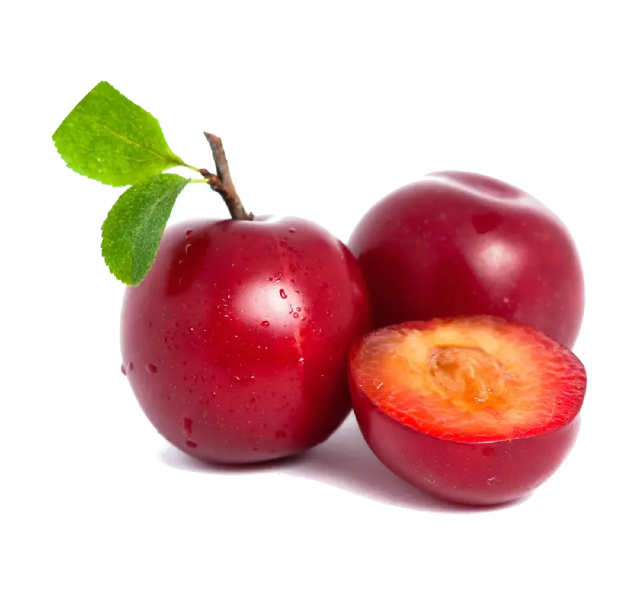 Telephoto of Delicious and Delicious Red Plums