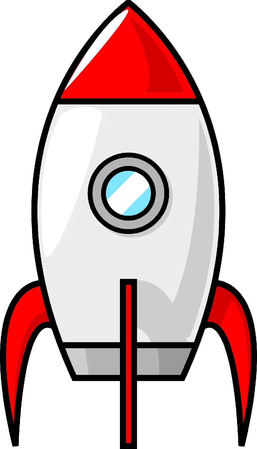 Beautiful Red and White Rocket Magic Vector in PNG Format