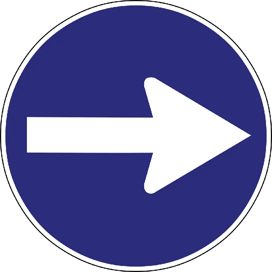 PNG Arrows and Right-Handed Only Sign