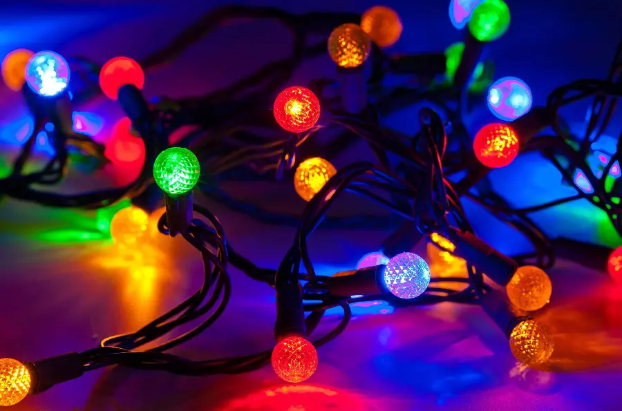 Colorful hd background with string light design for desktop 