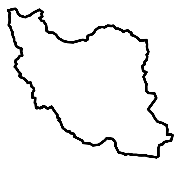 Simple Iran map file with white background for editing