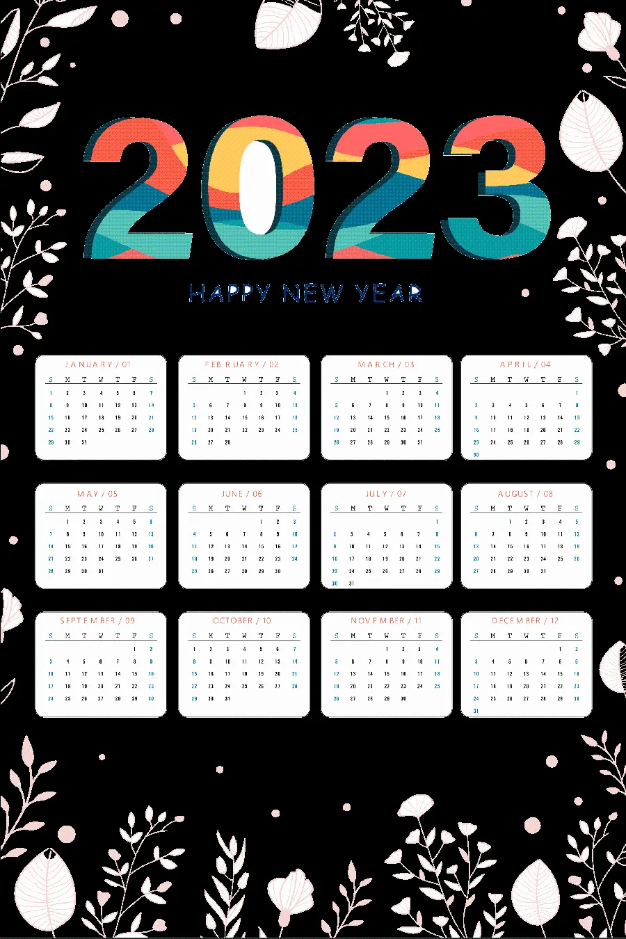 2023 Gregorian Calendar PNG