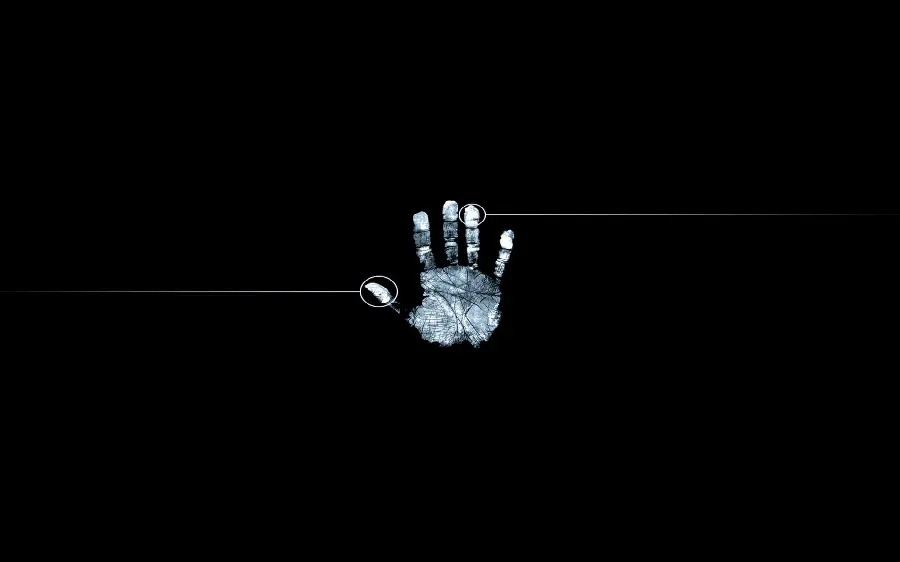 Hand graphic photo with black and white background