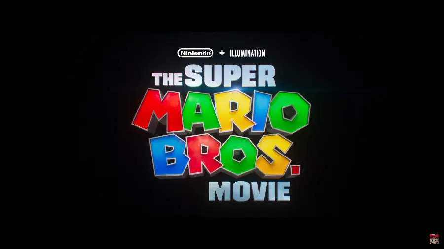 Super Mario Bros The Movie Animation Logo with Black Background