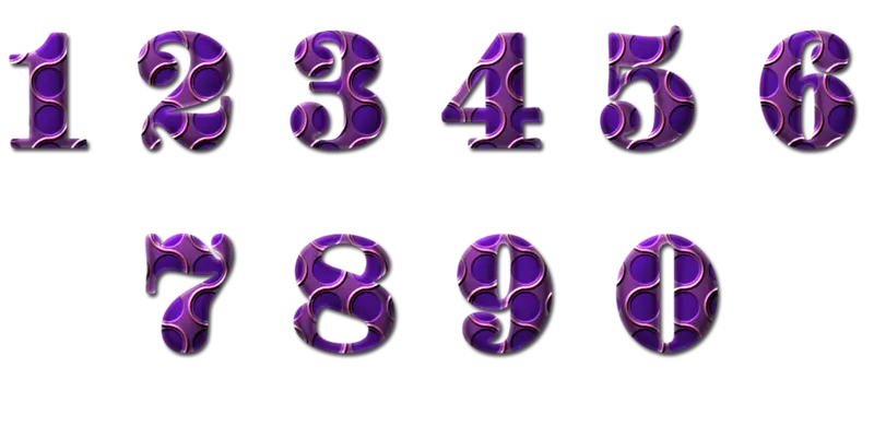 Photo of Purple Numbers from 1 to 9