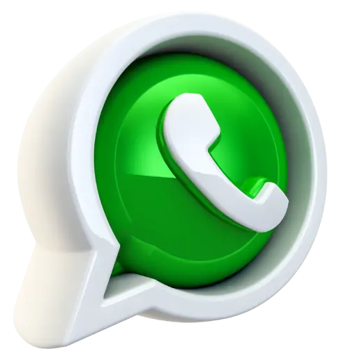 3D and embossed WhatsApp logo cut out PNG